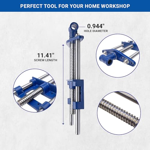 Yost Vises F9WW Front Vise | 9 Inch Woodworking Vise with guide bars | Blue - WoodArtSupply