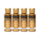 DecoArt Dazzling Metallics - 2 Ounce 4 Pack Glorious Gold Acrylic Paint Set Gold Metallic Acrylic Paint Art Supplies- Art Projects, Home Decor- DecoArt