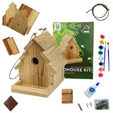 Bird House Kit for Adults and Children to Build and Paint - Easy Simple DIY Birdhouse Wood Craft Projects Bird House Tweet