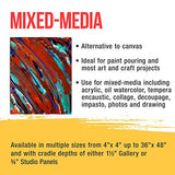U.S. Art Supply 9" x 12" Birch Wood Paint Pouring Panel Boards, Studio 3/4" Deep Cradle (Pack of 4) - Artist Wooden Wall Canvases - Painting U.S. Art Supply