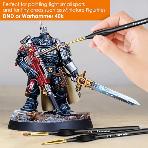 Detail Paint Brushes Set, 12PC Miniature Brushes for Fine Detailing & Art Painting, Small Tiny Paint Brush Perfect for Acrylic, Citadel, Paint by pacocoast