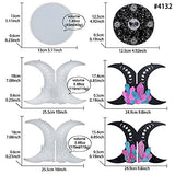 FUNSHOWCASE Witchy Altar Table Stool Epoxy Resin Casting Silicone Mold Pack of 2 Cresent Moon Crystal Snake FUNSHOWCASE