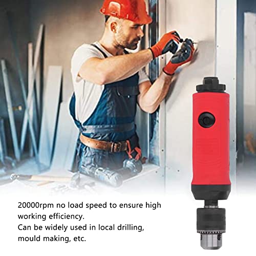 Inline Mini Air Drill with a 3/8 Keyless Chuck,20000rpm High Speed Straight Pneumatic Drill Set Power Reversible Air Drilling Tool Yunseity