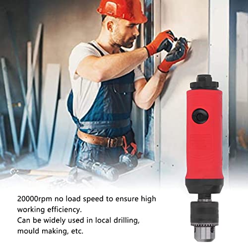 Inline Mini Air Drill with a 3/8 Keyless Chuck,20000rpm High Speed Straight Pneumatic Drill Set Power Reversible Air Drilling Tool