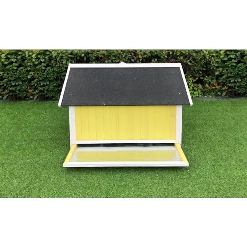 Hanover Outdoor Wooden Chicken Coop with Ramp, Large Wire Mesh Chicken Run, Waterproof Roof, Easy to Clean Removable Tray, Weather Resistant and - WoodArtSupply