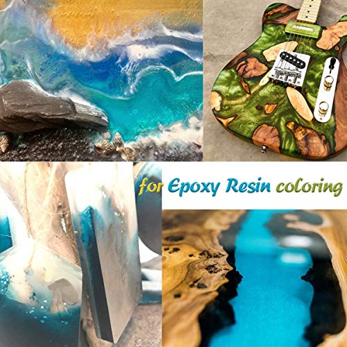 Mica Powder, 15 Colors Epoxy Resin Dye Set, SEISSO Natural Pigment Powders Dyes for Epoxy Resin/DIY Cosmetic/Soap/Paint/Nail Arts Polish/Soy Wax SEISSO