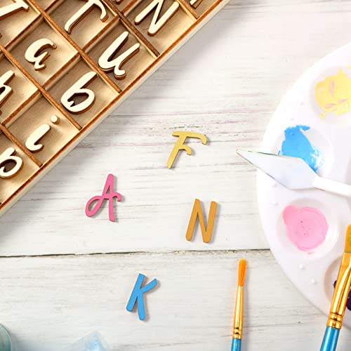 248 Pcs 1 Inch Wood Alphabet Letters and Wooden Numbers Blank Unfinished Wooden Letters for Crafts Wooden Numbers with Rustic Storage Tray for Blulu