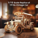 ROKR Vintage 3D Wooden Puzzle Car Kit – 1:15 Scale Model Building Adventure for Adults and Teens ROKR