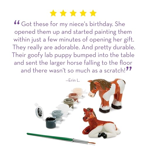 Melissa & Doug Created by Me! Horse Figurines Craft Kit (2 Resin Horses, 6 Paints, Paintbrush) Melissa & Doug