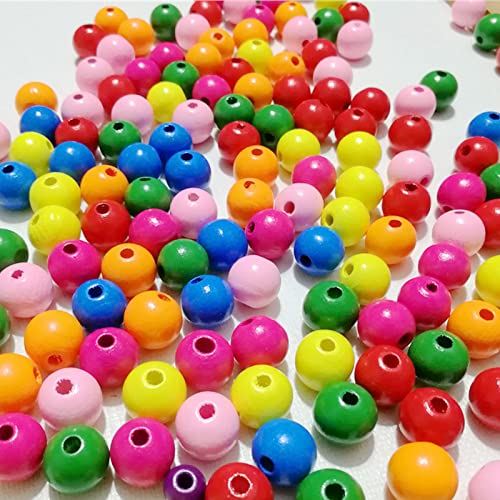 150Pcs Unfinished Wood Beads Bulk with Large Holes for Crafts, 18mm Natural Round Wooden Beads with 10m Jute Rope Beads Needle for Garland Jewelry SMANTA