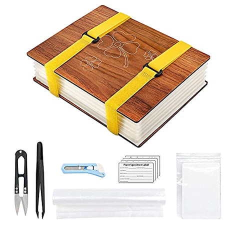 WANDIC Four Leaf Clover Flower Press Kit, Wooden Art Kit Plant Press Book Flower Fruit Press Kit for DIY Art Handicrafts Specimens Outdoor Learning WANDIC