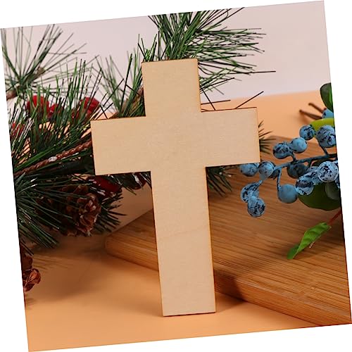 SEWACC 36Pcs Wooden Crosses for Crafts Wooden Cross Charm Small Wooden Crosses Unfinished Wood Cross Rustic Wooden Cross Jesus Wooden Cross Mini SEWACC