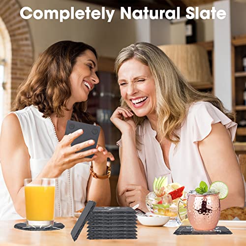 40 Slate Drink Coaster Engraving Blanks - Square Shapes for Versatile Use,Natural and Rustic Look Cakocaco