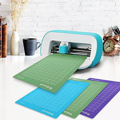 VIKDOOK Cutting Mat for Cricut Joy 4.5” X12” 4.5”X6.5” Variety Grip Sticky Cutting Mat Pack Blue Light Grip Green Standard Grip Purple Strong Grip 6 - WoodArtSupply