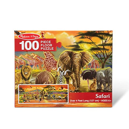 Melissa & Doug African Plains Safari Jumbo Jigsaw Floor Puzzle (100 pcs, over 4 feet long) - WoodArtSupply