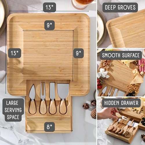 Personalized Charcuterie Board Large Cheese Board and Knife Set, Engagement Gifts, Customized Wedding Gifts for Couples Anniversary Gift Engraved ViaDante Home Concept