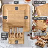 Personalized Charcuterie Board Large Cheese Board and Knife Set, Engagement Gifts, Customized Wedding Gifts for Couples Anniversary Gift Engraved ViaDante Home Concept