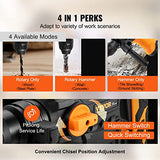 VEVOR 1-1/4 Inch SDS-Plus Rotary Hammer Drill, 13 Amp Corded Drills, Heavy Duty Chipping Hammers w/Vibration Control & Safety Clutch, Electric VEVOR