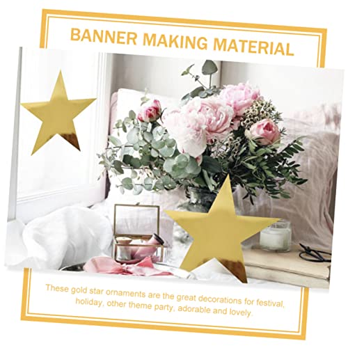 VOSAREA 20pcs Holiday Decorations Star Garland Metal Wreath Gold Trim Glitter Star Cutouts Hanging Glitter Paper Stars Gold Star Hanging Decor Paper VOSAREA