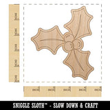Christmas Holly Unfinished Wood Shape Piece Cutout for DIY Craft Projects - 1/8 Inch Thick - 4.70 Inch Size Sniggle Sloth