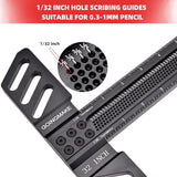 GOINGMAKE Woodworking T-Square 32 Inch Aluminum Alloy T Square Ruler 1/32" Hole Scrbing Guides Positioning Scribe Tool Precision Woodworking Ruler goingmake