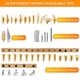 Premium Wood Burning Kit 43PCS, Dual Power Mode Wood Burner Pen Tool with 36Tips & Accessories All In A Wood Storage Case - Complete Gift For An Scissor-Tailed