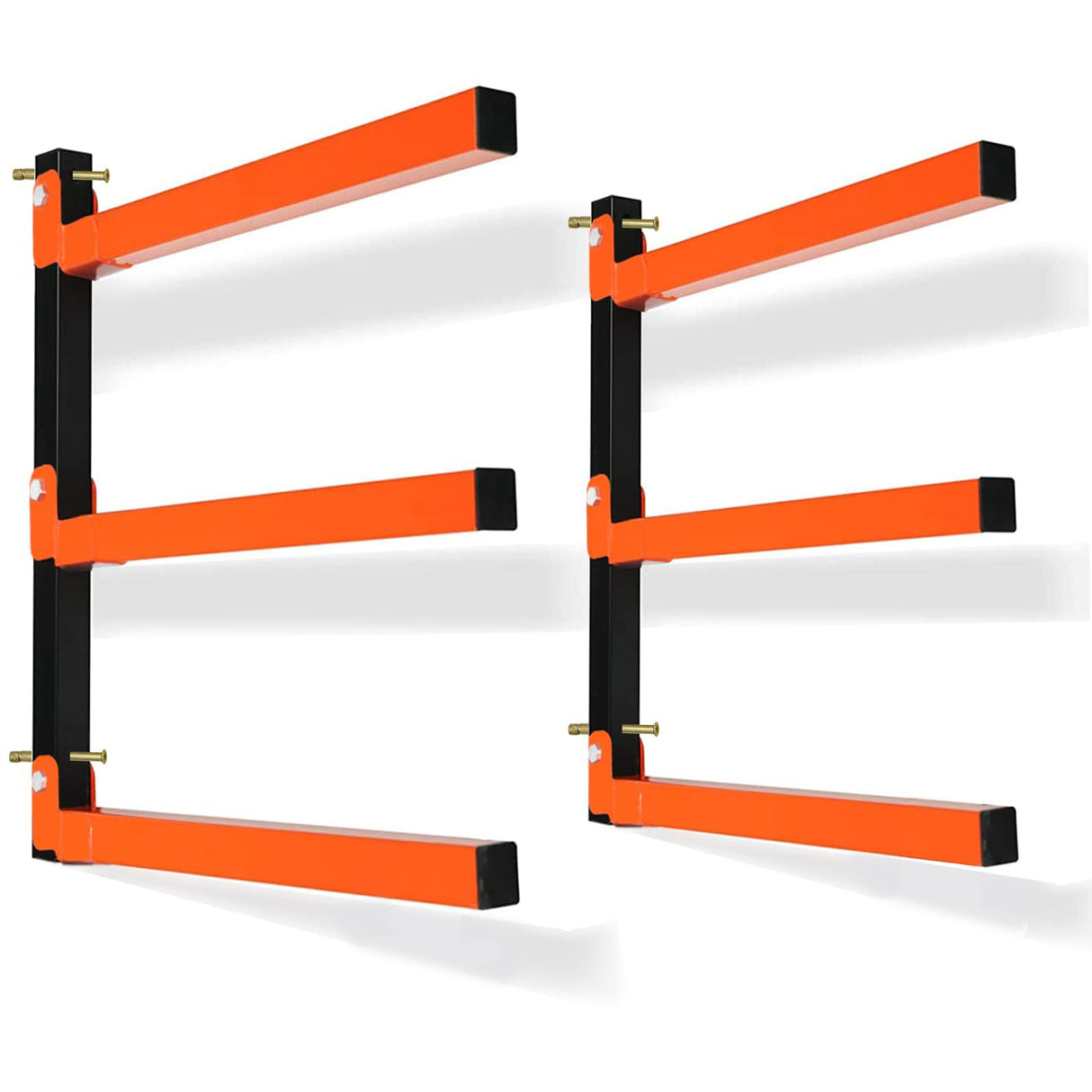 Thanaddo 3-Level Lumber Storage Rack, Wall Mount Wood Organizer Heavy Duty Metal Wall, Lumber Tool Box Organizer Rack, Wall Lumber Wood Rack Workshop Thanaddo