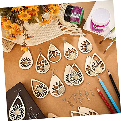 Anneome 1 Set Wooden Earrings African Cabochons for Jewelry Making Earring  Hooks Earring Studs for Jewelry Making Unfinished Wooden Earring Making Kit