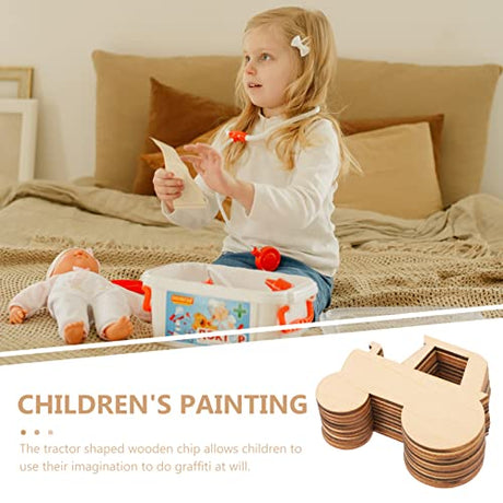 MAGICLULU 20pcs Cartoon Tractor Wooden Slices for Crafts Wood Slices to Drawing Kids DIY Paint Wood Crafts Unpainted Wooden Slices DIY Unfinished Car MAGICLULU
