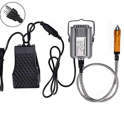 VOTOER Rotary Tool Flex Shaft Hanging Grinder Carver Electric Multi-function Metalworking Tools Repair Kit, Foot Pedal Control, 780W Strong Power,
