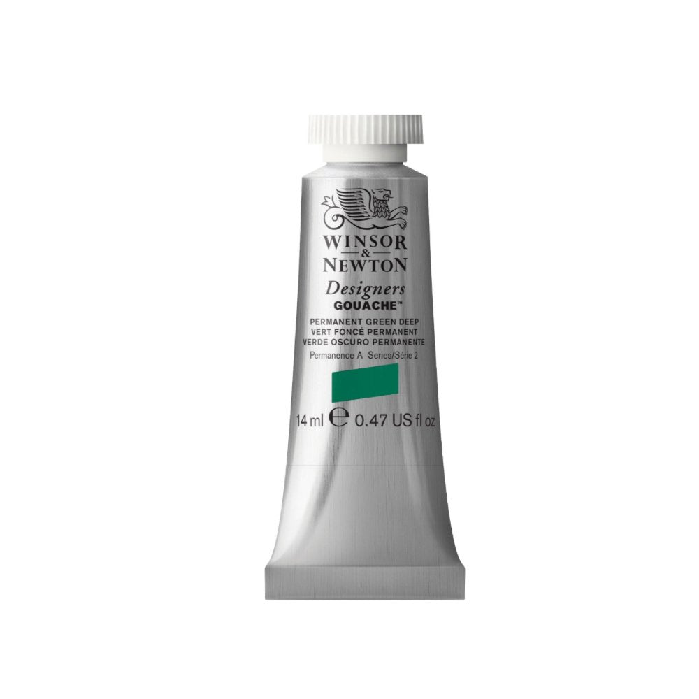 Winsor & Newton W&N Designers Gouache, 14ml tube, Permanent Green Deep Winsor & Newton