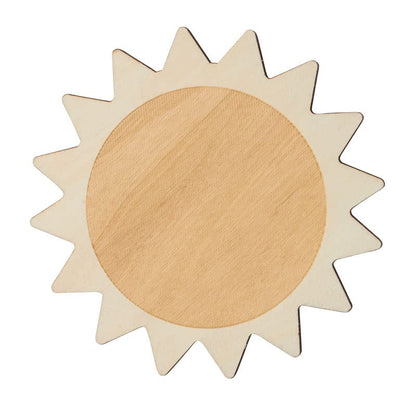 Pack of 24 Unfinished Wood Sun Cutouts by Factory Direct Craft - Blank Wooden Outer Space Solar System Suns Shapes Made in USA for Scouts, Camps,