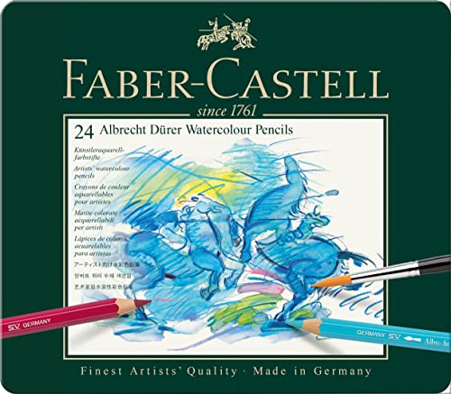 FABER-CASTELL FC117524 Albrecht Durer Artist Watercolor Pencils in A Tin (24 Pack), Assorted Faber-Castell