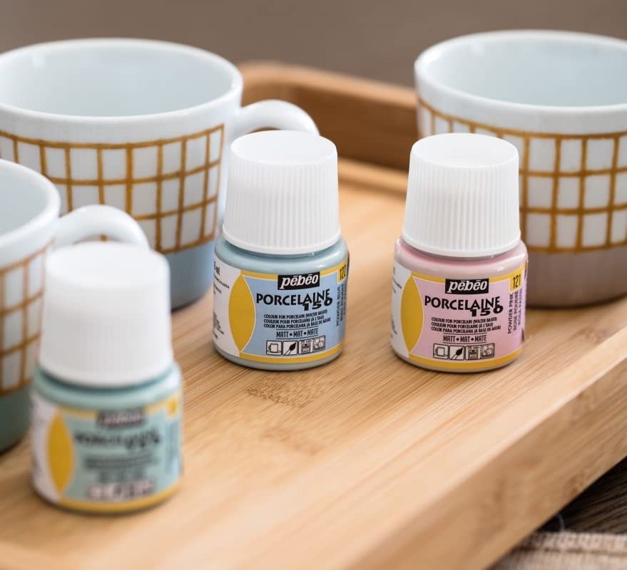 Pebeo Porcelaine 150 China Paint Set Each Package Discovery 15 Various 45 ml Paint Bottle 1.5 fl oz 2 Pieces Pebeo Taklon Synthetic Bristle Brush ZMR