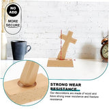 Yardenfun 1 Set Wooden Cross Table Altar Cross Wood Standing Latin Cross Wood Cross Centerpiece Unfinished Wood Cross Decorative Cross for Desk Table Yardenfun