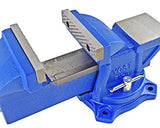 Yost Vises Tool 4-Inch Workshop Duty Bench Vise, Model BV-4, with 120-Degree Swivel Base, Blue Yost Vises