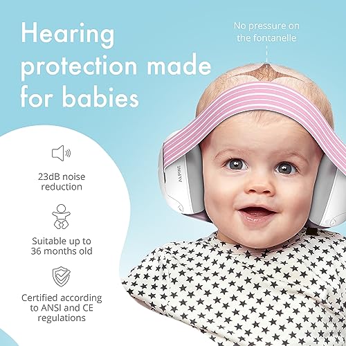 Alpine Muffy Baby Ear Protection for Babies and Toddlers up to 36 Months - CE & ANSI Certified - Noise Reduction Earmuffs - Comfortable Baby Alpine
