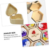 VOSAREA 2pcs Boxes Wooden Soap Flower Boxes Wooden Craft Unfinished Wooden Treasure Chest Retro Hardware Heart-shaped Handmade Box VOSAREA