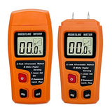 Digital Wood Moisture Meter Wood Humidity Tester Hygrometer Timber Damp Detector Large LCD Display (Orange) QYQRQF