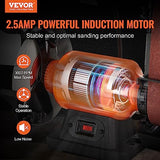 VEVOR 8 Inch Bench Grinder with 2 x28 Inch Belt Sander Combo, Bench Grinder Sander with 2.5A Induction Motor for Metalworking Sharpening Grinding VEVOR
