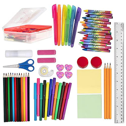 Kraftic Art Kit Coloring Set for Kids, Complete Back to School Art Supplies Kit, Art Box Organizer, Drawing Supplies Art Case with Removable Tray for - WoodArtSupply