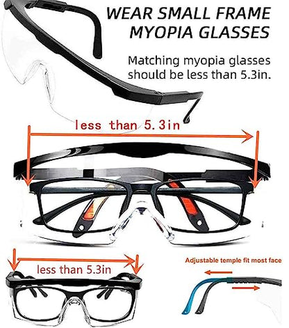 mozeeda Safety Glasses Men Women Clear Safety Glasses Goggles Over Eyeglasses, Z87 UV 400 Anti-fog Adjustable Temples Protection Goggles for - WoodArtSupply