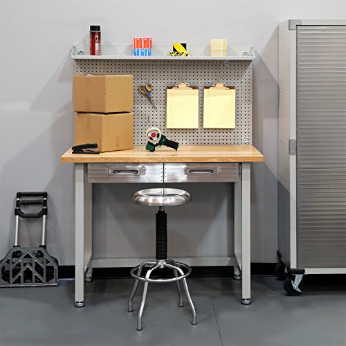 Seville Classics (UHD20247B) UltraHD Lighted Workbench (48L x 24W x 65.5H Inches) Stainless Steel Seville Classics