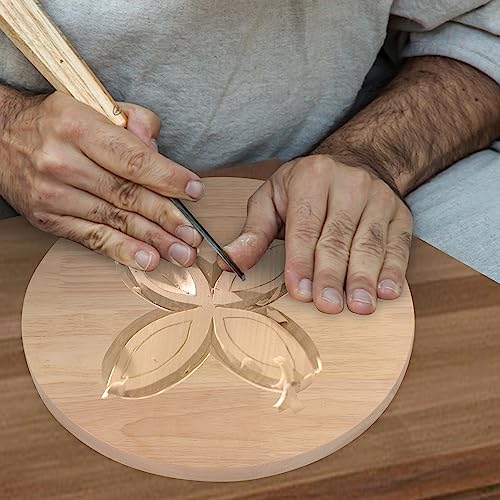 4 Pack Pine Circle Plaque, 12 Inch Round Wood Plaque, Unfinished Wooden Circle Plaque for Painting, Pouring, Resin, Engraving, Collage Artist GNIEMCKIN