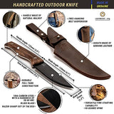 BeaverCraft Bushcraft Knife Full Tang with Leather Sheath Fixed Blade Knives Bushcraft Knife Carbon Steel Bush Knife Camping Knife Survival Camp BeaverCraft