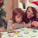 TONAK Unfinished Wood Pieces Wooden Ornaments Christmas Crafts Supplies for Kids Predrilled Blank Hearts Tree Round Wood Slices to Paint DIY TONAK