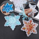 HUAKENER Christmas Resin Molds Silicone - 4 Pcs Big Snowflake Resin Mold, Christmas Ornament Resin Molds for Xmas Winter Decoration HUAKENER