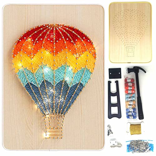 String Art Kit with LED Light - Crafts Kit for Adults and Kids - DIY String Art with All Necessary Accessories and Frame for Home Romantic Decoration