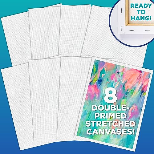 Horizon Group USA 9x12 Pre-Stretched Canvas Value Pack of 8, Primed, Perfect for Painting Projects, Watercolor, Oil & Acrylic Paints, Paint Canvas Horizon Group USA