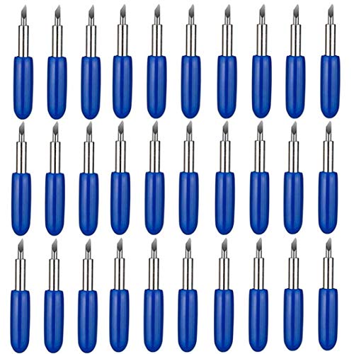 Elefama Deep Cut Blades for Ｃricut Explore Air 2 Air Maker Expression Vinyl Fabric 30PCS 60 Degree for Ｃricut Knife Cutting Blades Replacement - WoodArtSupply